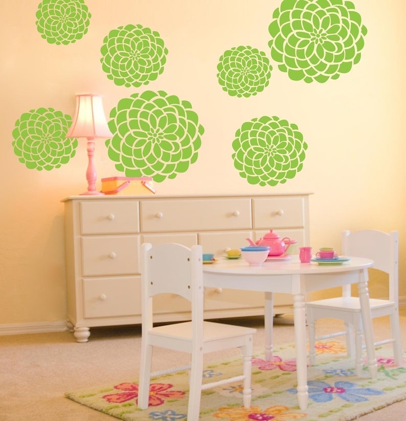 Vinyl Wall Decals 7 Large Flower Bloom Graphics Variety of Etsy