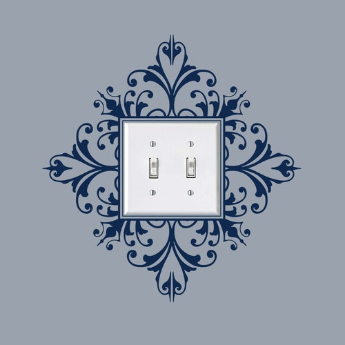 Vinyl Light Switch Plate Decal Scroll Damask Light Switch Etsy