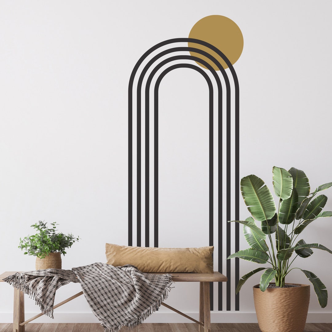 Boho Sunrise Arch, Modern Vinyl Wall Decals, Vinyl Wall Art, Removable