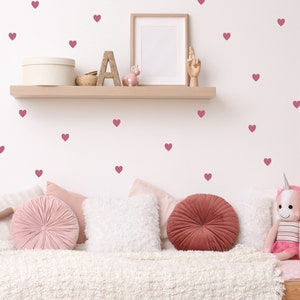 Small 1 Shape Decal Sets, Vinyl Wall Graphics, Star Wall Stickers, Like Removable Wallpaper, Little Vinyl Hearts, Scandinavian Design image 1