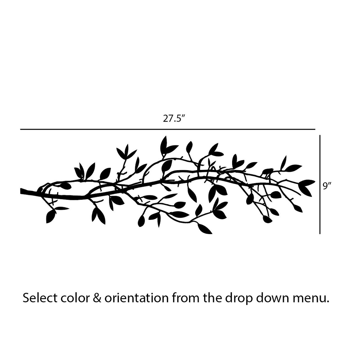 Small Leafy Tree Branch Vinyl Wall Decal Small Tree Branch Etsy