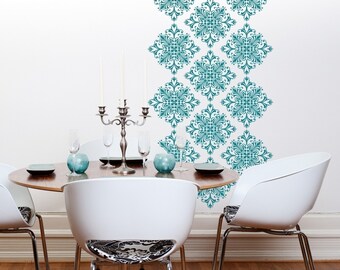 Scroll Damask Wall Pattern, Removable Wall Decal, Vinyl Wall Graphics, Like Wallpaper, Large Wall Decals, Minimalist Design