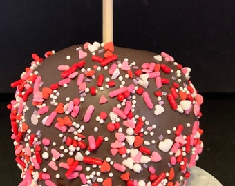 Valentine's Day Chocolate and Caramel Apples