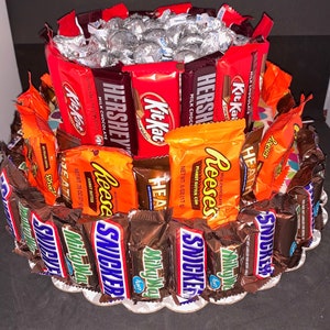 3 Tier Candy Bar Cake, Candy Bar Cake, Birthday Candy Bar Cake