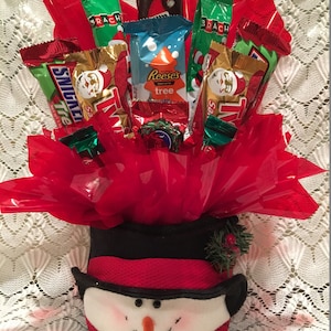 Christmas Snowman Candy Arrangement