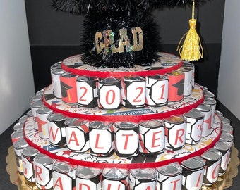 Personalized Graduation Candy Bar Cake, Graduation candy cake
