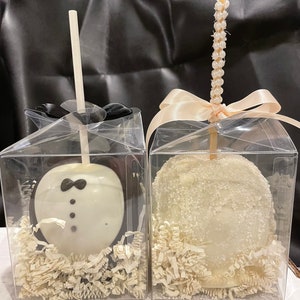 Bride and Groom Chocolate and Caramel covered Apples