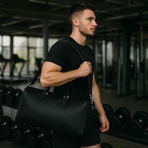 Gym Leather Bag Digital Download PDF Sewing Pattern | Step-by-Step Instructions | DIY Handmade Duffel Bag Tutorial | Printable A4/A1