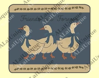Friends are Forever Goose png, Retro Goose Graphic png, Cute Farm Animal png, Cottagecore Gift png