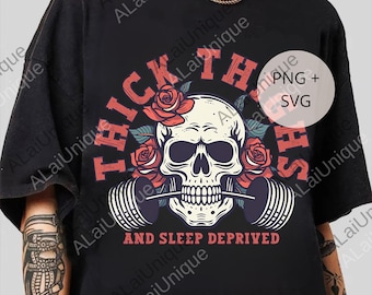 Thick Thighs and Sleep Deprived Graphic png, Muscle Mommy, Pump Cover Digital File, Weightlifting png, Work Out png, Gym Pump Cover