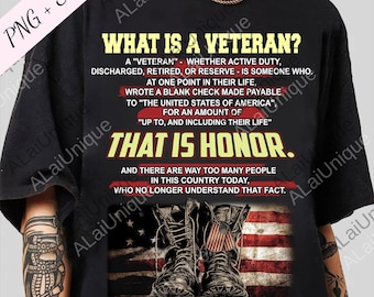 ¿Qué es un veterano? Veterano de honor PNG, Sudadera con capucha para veteranos, Militar, Descarga digital para veteranos, Regalos para veteranos