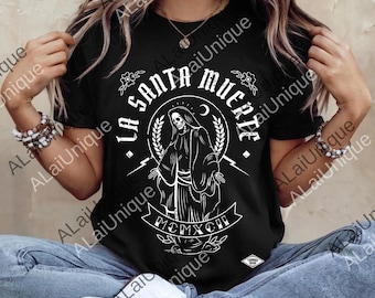 La Santa Muerte png, Mexican Folk Saint Digital, Day of the Dead png, Skeleton png, Spiritual Gothic Gift, La Muerte Skull png