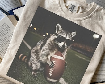 Raccoon Football PNG, Funny Animal Gamer Digital Download, Instant Download
