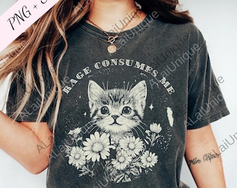 Rage Consumes Me png, Funny Hilarious Kitten Meme, Weirdcore Digital Download, Sarcastic png, Unhinged png, Funny Mental Health Meme