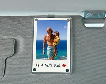 Custom Car Visor Photo Clip, Personalized Picture Frame, Father's Day Gift for Him, Custom Car Visor Clip, Grandpa Gift, Dad Gift