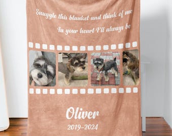 Custom Dog Photo Blanket, Pet Memorial Gift