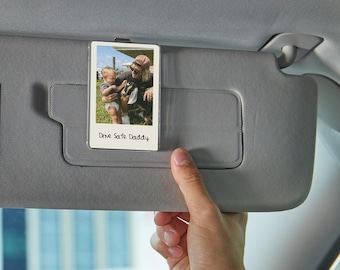 Personalized Car Visor Photo Clip, Custom Picture Frame, Father&#39;s Day Gift for Him, Custom Car Visor Clip, Grandpa Gift, Dad Gift