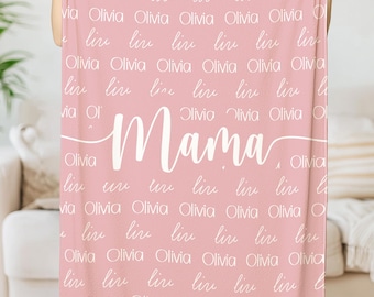 Personalized Mom Blanket: Mother's Day Gift with Kids Names