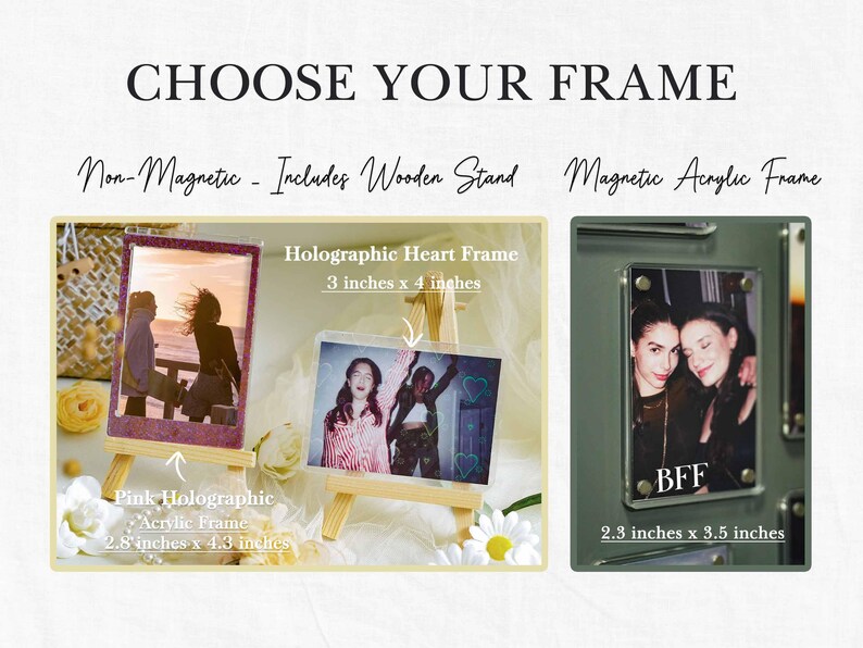 Gepersonaliseerde fotolijst bruidsmeisjesvoorstel, magnetische fotolijst koelkast, acryl koelkast, cadeau aangepaste foto's, cadeau bruidsmeisje afbeelding 4