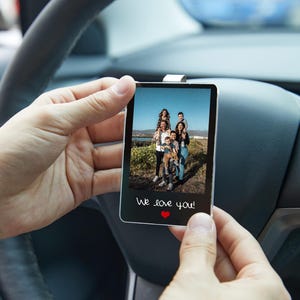 お父さんの写真入り車用バイザークリップ、カスタム写真入りバイザークリップ、父の日のギフト、彼氏へのギフト、安全運転、写真入りアクリルバイザークリップ、おじいちゃんへのギフト