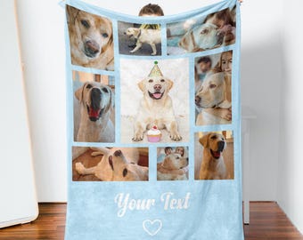 Personalized Photo Blanket, Blanket With Name, Blanket for Her, Dog Blanket, Family Blanket, Brithday Gifts, Gift for Grandma, Mother's Day