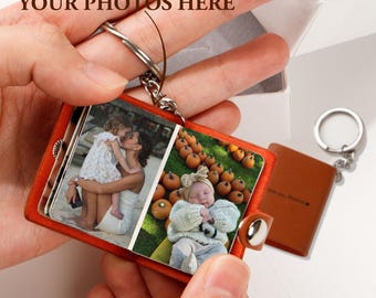Custom Picture Book for mom, Leather Mini Photo Album Keychain, Mother's Day Gift, Gift for Mom, Photo Gift, Birthday Gift, Photobook
