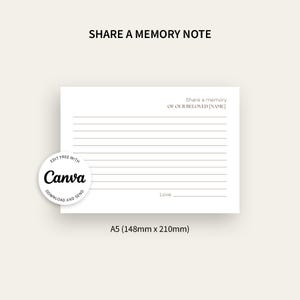 Carte commémorative papillon élégante : modèle rose modifiable de note commémorative pour les funérailles pour partager des moments précieux - 006