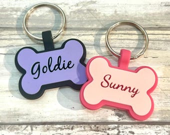 Personalized Dog Tag, Silicone Dog ID Tag, Dog Collar Tag, Silent Dog Tag, Pet Name Tag