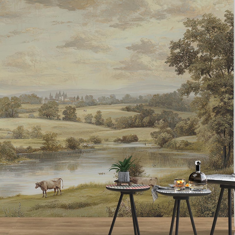 Pastoral Wallpaper Mural - Etsy UK
