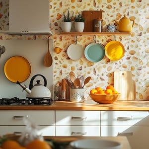 Modern Wallpaper with Shell Design, Coastal Shell Design, Non-Woven Removable Wallpaper, Peel and Stick Shell Design, Wall Art for Any Room