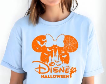 Disney Halloween Minnie Mouse T-Shirt, Spooky Minnie Mouse Halloween Tee, Disney Minnie Halloween Shirt, Cute Minnie Mouse Halloween T-Shirt
