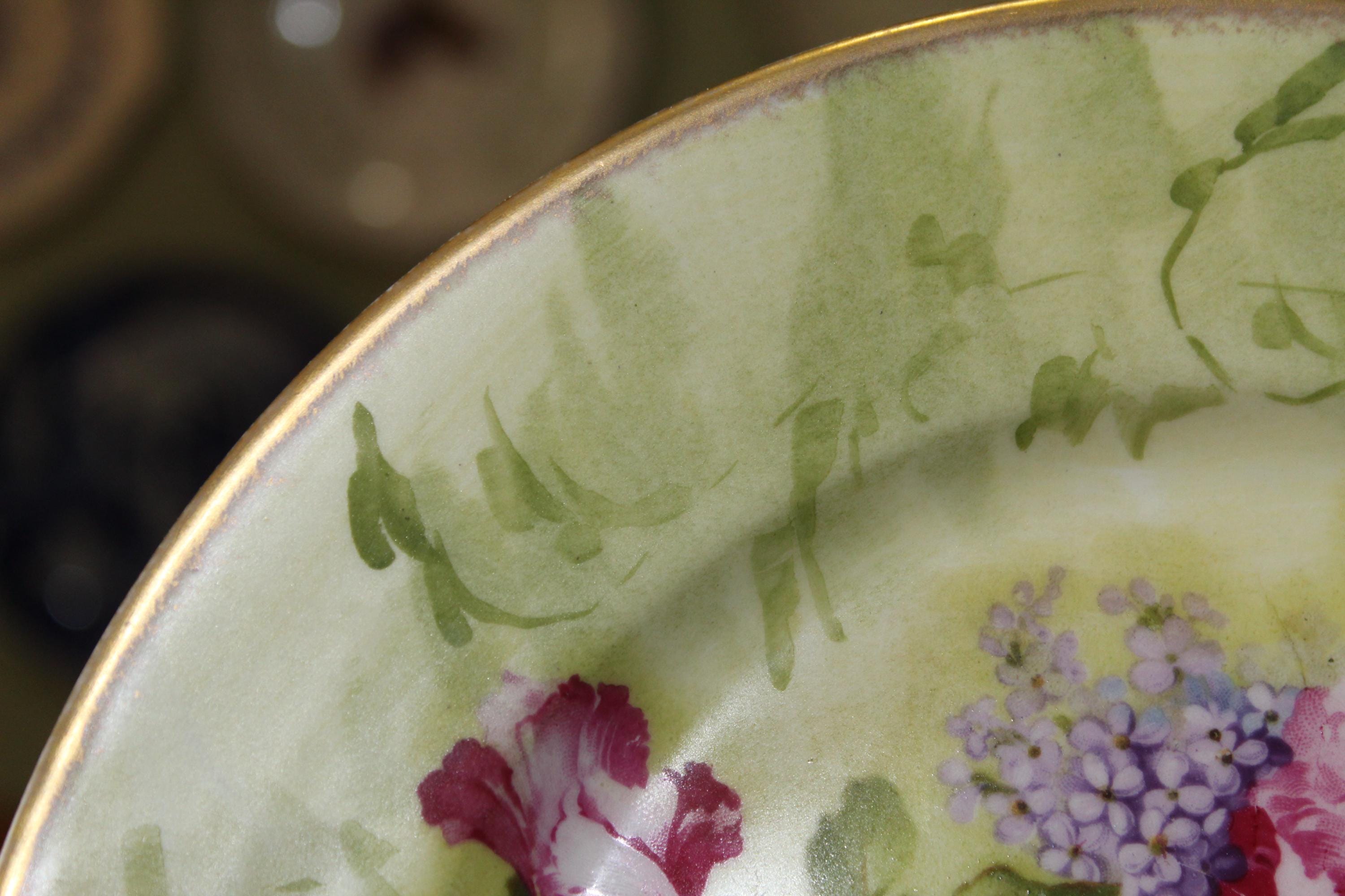 アンティーク リモージュ プレート: チャールズ・アーレンフェルト 花