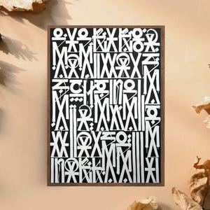 Black and White Abstract  Art, Bold Graffiti Style Print, Modern Urban Wall Art, Contemporary Lettering Decor, Minimalist Statement Poster