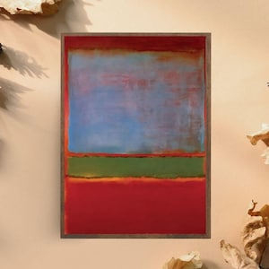 Minimalist Abstract Color Block Art, Bold Red Blue and Green Painting, Modern Contemporary Wall Decor, Vibrant Abstract Art Print for Home