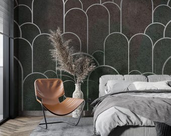 Curved Wallpaper Patterned Wall -Wallpaper 3D Poster -Simple Classic -Artistic -Living Room-bedroom -Peel and Paste -Removable After Pasting