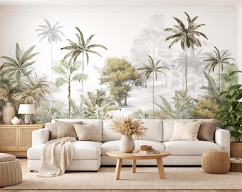 Tropical Leaf Wallpaper Mural – Peel and Stick, Removable