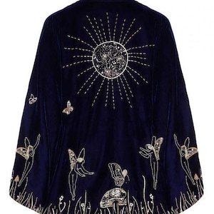 Men Blue Tailored Cape Velvet Gold Embroidered Wedding Cape Historical Costume Theatre Gold Cape Wedding Outfit for Women Mardi Gras Outfits
