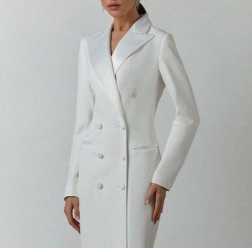 Long Sleeve White Dress Black Collar Wholesale Cheap Price Women's Formal  Office Dresses And Suits Business