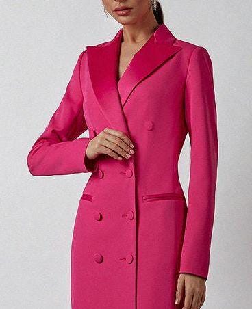 pink double breasted blazer dress Women Pink Blazer Dress Custom Bridal & Bridesmaid Outfit Wedding Cocktail Formal Attire Christmas Outfits