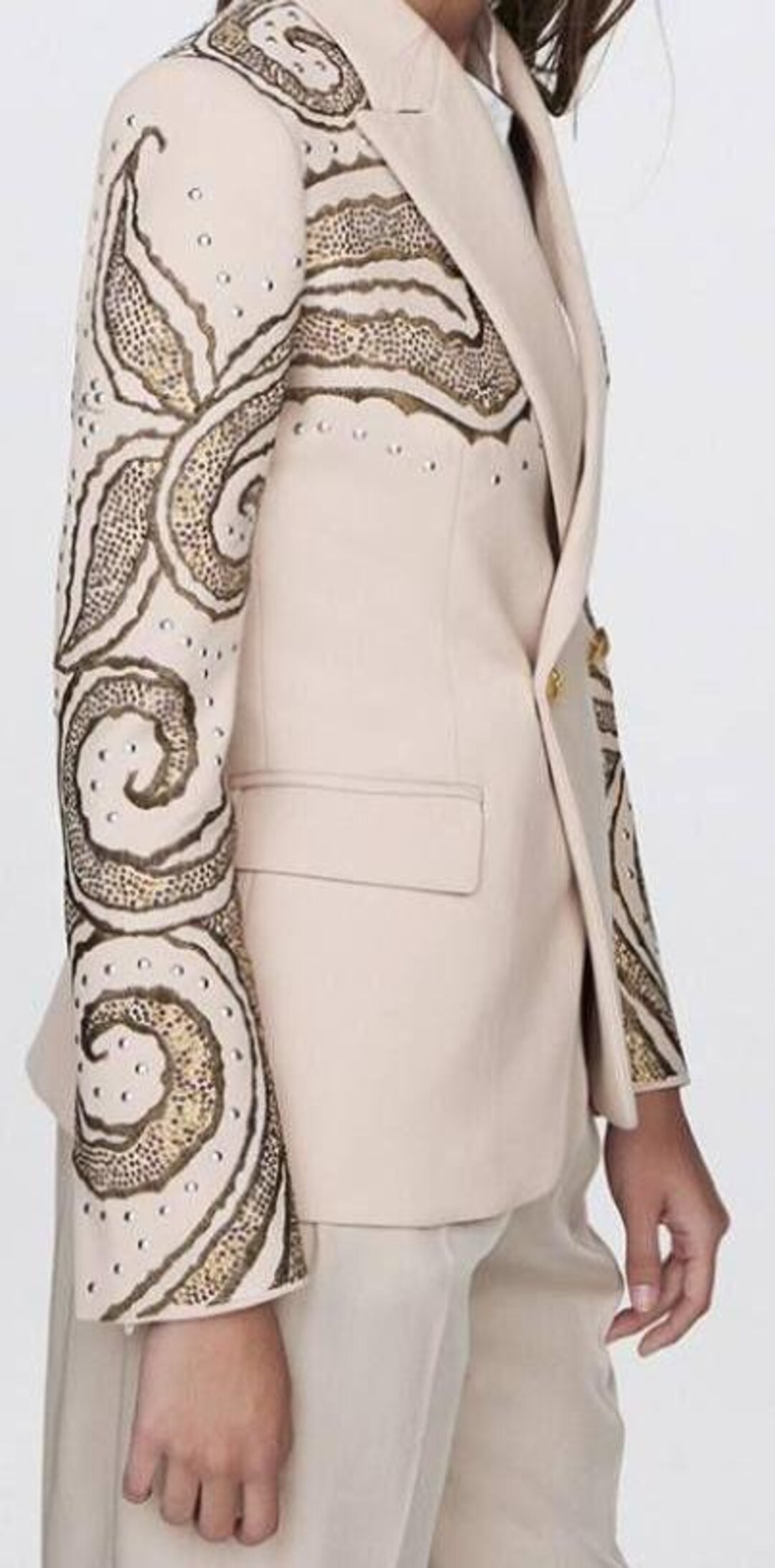 Women Customized 2pc Suits for Wedding Embroidered Rhinestones Party ...