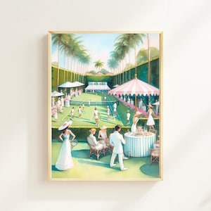 Aesthetic Tennis Print, Classy print, Country Club, Vintage poster, Trendy Decor, INSTANT Digital Downloadable Wall Art, Tennis court, Patio