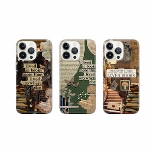 Etui na telefon do czytania książek Pisarz poezji Etui na iPhone'a 16 Pro, 15, 14, 13, 12, 11, Google Pixel 9, 8, 7A, 6A, Samsung Galaxy S24 Ultra, S23f