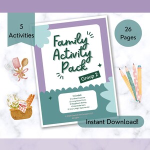 Afdrukbare familiegame-avond Gezinsactiviteit Gedeelde ervaringen Gezinservaringen Cadeau van de tijd Boredom Buster Instant download