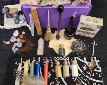 Kit de artículos de brujería • Caja de brujería • Paquete de kit de altar