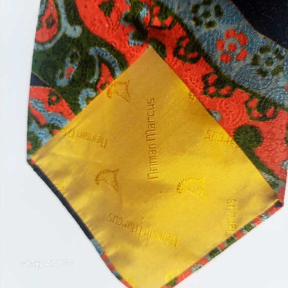 Vintage Neiman Marcus Men's 100% Silk Tie Paisley… - image 2