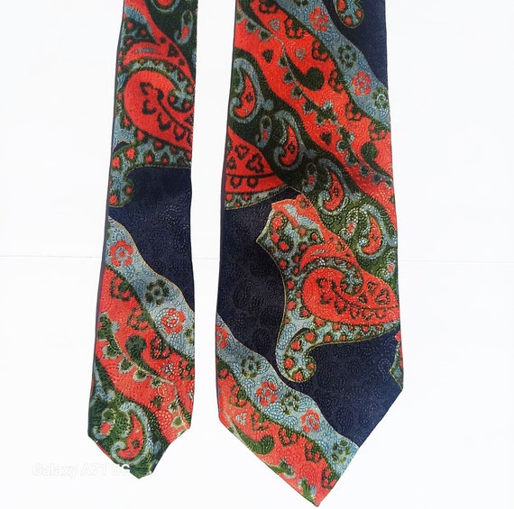 Vintage Neiman Marcus Men's 100% Silk Tie Paisley… - image 1