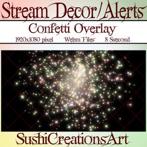 Animated Stream Decoration: Cute Colorful Christmas Light Confetti Firework Twitch Overlay, Celebrate Party, Star Galaxy Alert Discord Asset
