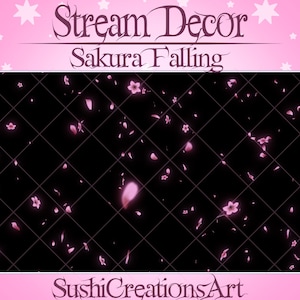 2 アニメーション ストリーム デコレーション アドオン: 桜の花が舞い散る Twitch オーバーレイ、かわいい桜の花びら 魔法の春のアラート Discord Vtuber アセット