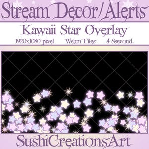 Decoración de transmisión animada: Superposición de Twitch de estrella kawaii, Galaxia, espacio celestial, noche estrellada, alerta, donaciones, regalos, suscripciones, ánimo, propina, suscriptor, seguidor.
