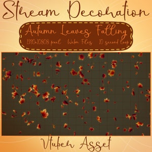 Red Orange Maple Leaves Falling Stream Decoration For Canada Day, Autumn, Fall, Thanksgiving Twitch Animated Overlay, Mixer, Discord Asset